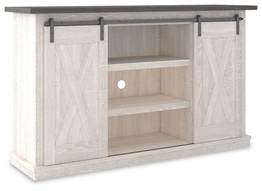 Dorrinson - TV Stand - Premium TV Stands from Signature Design by Ashley® - Just $328! Shop now at Furniture Wholesale Plus  We are the best furniture store in Nashville, Hendersonville, Goodlettsville, Madison, Antioch, Mount Juliet, Lebanon, Gallatin, Springfield, Murfreesboro, Franklin, Brentwood