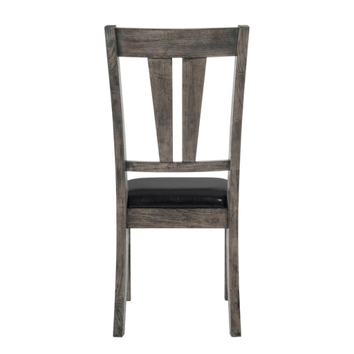 Nathan - Fan Back Chair With PU Seat (Set of 2) - Gray Oak – Chair Sets by Elements International at Furniture Wholesale Plus , Nashville furniture store