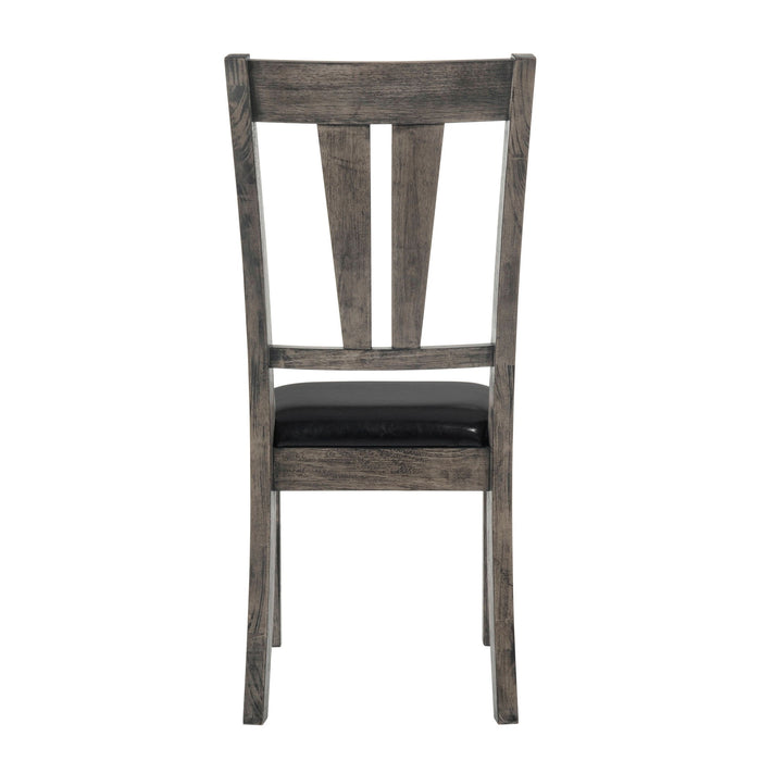 Nathan - Fan Back Chair With PU Seat (Set of 2) - Gray Oak – Chair Sets by Elements International at Furniture Wholesale Plus , Nashville furniture store