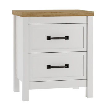 Kerisden - Two Drawer Night Stand - White / Brown – Accent Nightstands by Signature Design by Ashley® at Furniture Wholesale Plus , Nashville furniture store