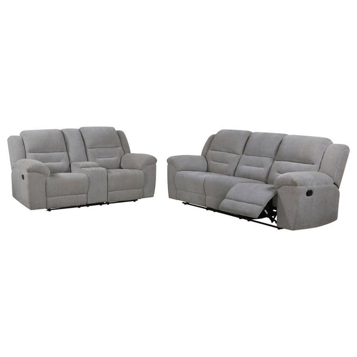 Gilson - Chenille Upholstered Sofa Set – Reclining Sofas & Loveseats by Coaster Fine Furniture at Furniture Wholesale Plus , Nashville furniture store