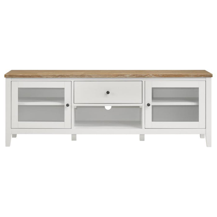 Hollis - 2 Door Wood TV Stand With Drawer - Brown And White – TV Stands by Coaster Fine Furniture at Furniture Wholesale Plus , Nashville furniture store