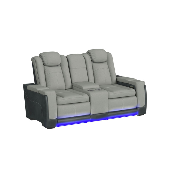 Lantana - Power Motion Loveseat With Power Headrest, LED, And Console – Reclining Loveseats by Elements International at Furniture Wholesale Plus , Nashville furniture store