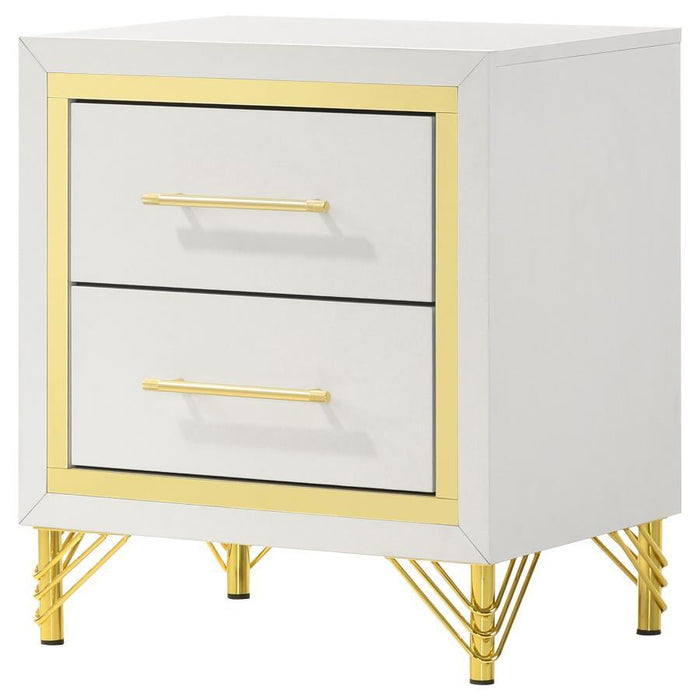 Lucia - 2-Drawer Nightstand - White – Accent Nightstands by Coaster Fine Furniture at Furniture Wholesale Plus , Nashville furniture store