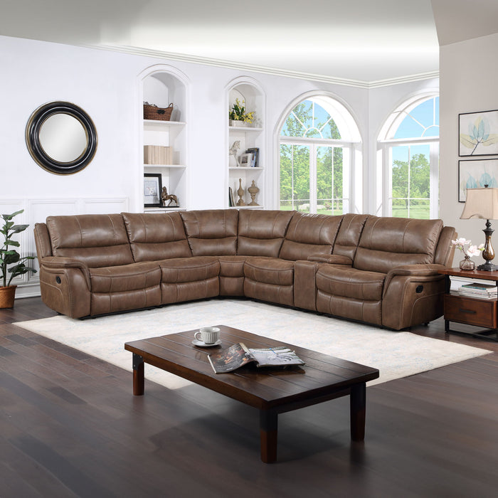 Lehi - 6 Piece Manual Reclining Sectional - Dark Brown – Reclining Sectionals by Steve Silver Furniture at Furniture Wholesale Plus , Nashville furniture store