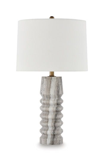 Desmont - Marble Table Lamp - White / Beige / Gray – Table Lamps by Signature Design by Ashley® at Furniture Wholesale Plus , Nashville furniture store
