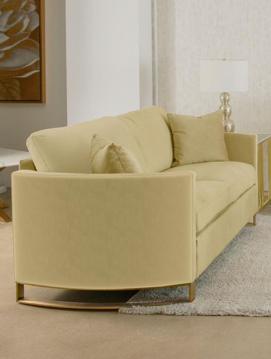 Corliss - Upholstered Arched Arm Loveseat – Stationary Loveseats by CoasterElevations at Furniture Wholesale Plus , Nashville furniture store