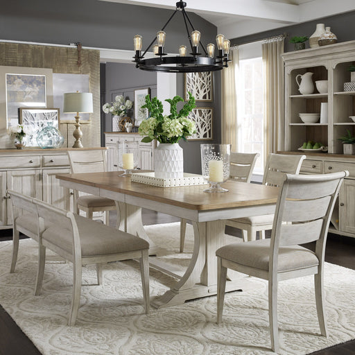 Farmhouse Reimagined - Trestle Table Set – 5 Piece Dining Room Sets by Liberty Furniture at Furniture Wholesale Plus , Nashville furniture store