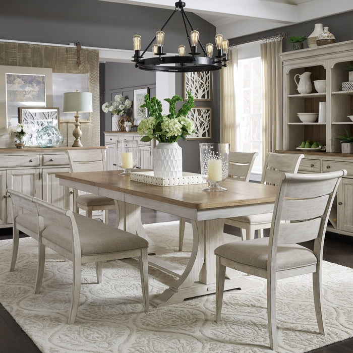 Farmhouse Reimagined - Trestle Table Set – 5 Piece Dining Room Sets by Liberty Furniture at Furniture Wholesale Plus , Nashville furniture store
