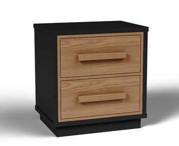 Kozmour - Two Drawer Night Stand - Black / Brown – Accent Nightstands by Signature Design by Ashley® at Furniture Wholesale Plus , Nashville furniture store