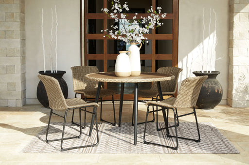 Amaris - Brown / Black - 5 Pc. - Dining Set - Premium 5 Piece Outdoor Sets from Signature Design by Ashley® - Just $708! Shop now at Furniture Wholesale Plus  We are the best furniture store in Nashville, Hendersonville, Goodlettsville, Madison, Antioch, Mount Juliet, Lebanon, Gallatin, Springfield, Murfreesboro, Franklin, Brentwood