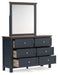 Landocken - Dresser and Mirror - Brown / Blue – Dresser & Mirror by Signature Design by Ashley® at Furniture Wholesale Plus , Nashville furniture store
