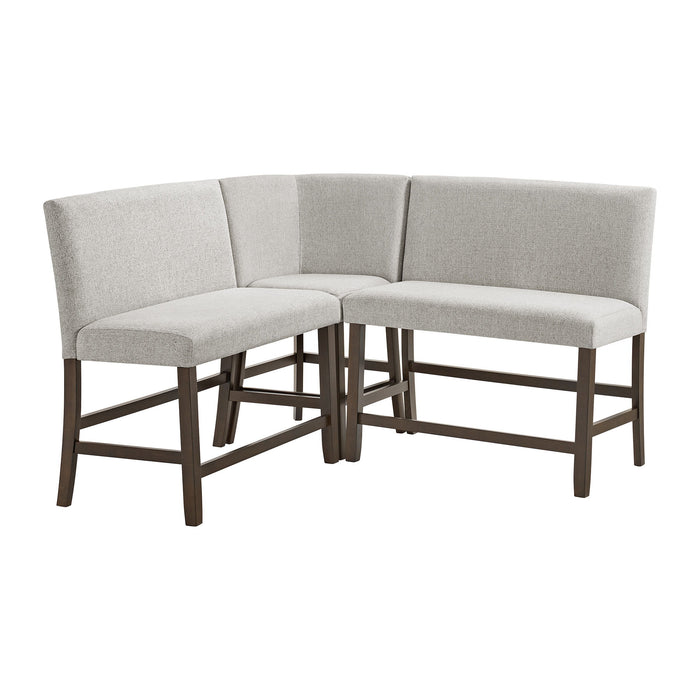 Seneca - Counter 3 Piece Corner Bench - Brown / Gray – 3 Piece Dining Room Sets by Elements International at Furniture Wholesale Plus , Nashville furniture store
