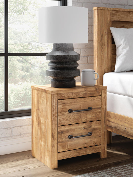 Maystonna - Two Drawer Night Stand - Brown – Accent Nightstands by Signature Design by Ashley® at Furniture Wholesale Plus , Nashville furniture store