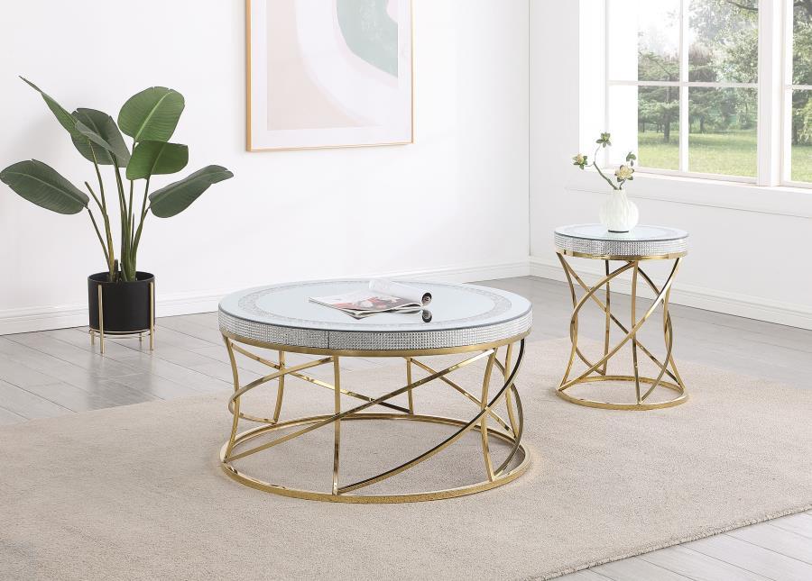 Elise - Round Mirror Top Coffee Table Set – Table Sets by Coaster Fine Furniture at Furniture Wholesale Plus , Nashville furniture store