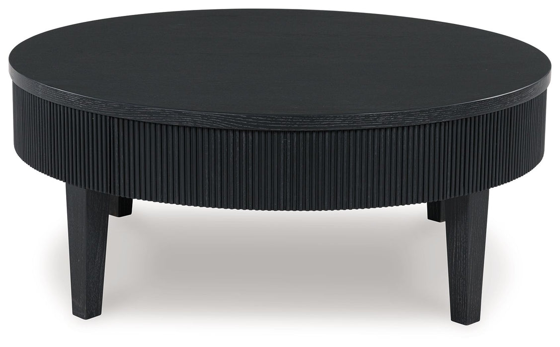 Marstream - Round Cocktail Table - Black – Coffee Tables by Signature Design by Ashley® at Furniture Wholesale Plus , Nashville furniture store