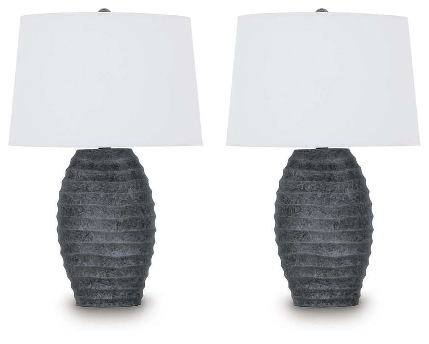 Caronick - Poly Table Lamp (Set of 2) - Antique Silver Finish – Table Lamps by Signature Design by Ashley® at Furniture Wholesale Plus , Nashville furniture store