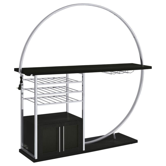 Risley - 2-Door Circular LED Home Bar With Wine Storage - Premium Home Bars from Coaster Fine Furniture - Just $589! Shop now at Furniture Wholesale Plus  We are the best furniture store in Nashville, Hendersonville, Goodlettsville, Madison, Antioch, Mount Juliet, Lebanon, Gallatin, Springfield, Murfreesboro, Franklin, Brentwood