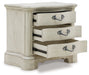 Arlendyne - Three Drawer Night Stand - Antique White – Nightstands w/ Charging Stations by Signature Design by Ashley® at Furniture Wholesale Plus , Nashville furniture store