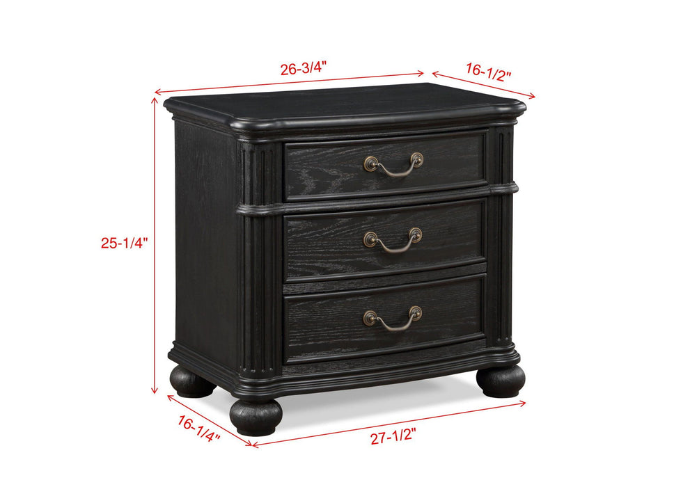 Kingsbury - Nightstand - Black – Accent Nightstands by Crown Mark at Furniture Wholesale Plus , Nashville furniture store