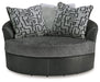 Brixley Pier - Graphite - Oversized Swivel Accent Chair - Premium Swivel Chairs from Benchcraft® - Just $668! Shop now at Furniture Wholesale Plus  We are the best furniture store in Nashville, Hendersonville, Goodlettsville, Madison, Antioch, Mount Juliet, Lebanon, Gallatin, Springfield, Murfreesboro, Franklin, Brentwood