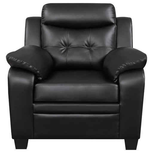 Finley - Upholstered Padded Arm Tufted Accent Chair - Black - Premium Arm Chairs from CoasterEveryday - Just $439! Shop now at Furniture Wholesale Plus  We are the best furniture store in Nashville, Hendersonville, Goodlettsville, Madison, Antioch, Mount Juliet, Lebanon, Gallatin, Springfield, Murfreesboro, Franklin, Brentwood