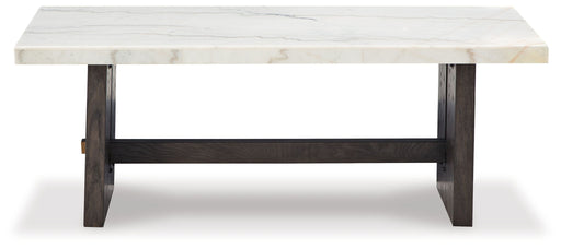 Burkhaus - Rectangular Cocktail Table - White / Dark Brown – Cocktail Tables by Signature Design by Ashley® at Furniture Wholesale Plus , Nashville furniture store