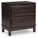 Vanmore - Two Drawer Night Stand - Dark Brown – Accent Nightstands by Benchcraft® at Furniture Wholesale Plus , Nashville furniture store