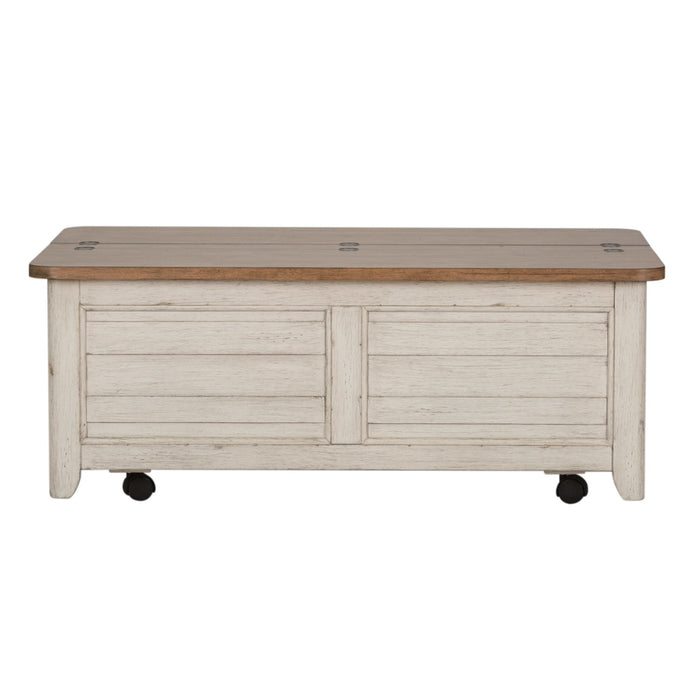 Farmhouse Reimagined - Storage Trunk - Antique White / Chestnut Tops – Storage Trunks by Liberty Furniture at Furniture Wholesale Plus , Nashville furniture store