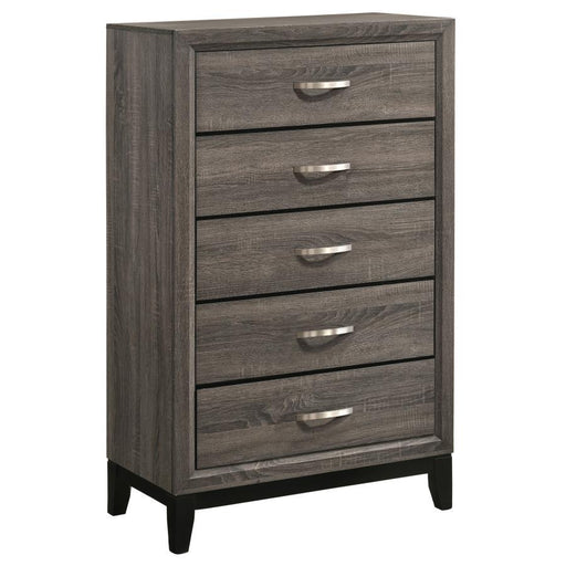 Watson - 5-Drawer Bedroom Chest - Gray Oak - Premium Accent Chests from CoasterEveryday - Just $379! Shop now at Furniture Wholesale Plus  We are the best furniture store in Nashville, Hendersonville, Goodlettsville, Madison, Antioch, Mount Juliet, Lebanon, Gallatin, Springfield, Murfreesboro, Franklin, Brentwood