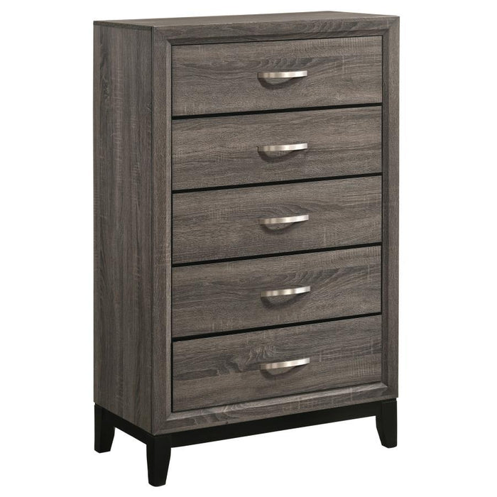 Watson - 5-Drawer Bedroom Chest - Gray Oak – Accent Chests by CoasterEveryday at Furniture Wholesale Plus , Nashville furniture store