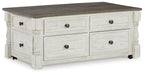 Havalance - Lift Top Cocktail Table with Storage Drawers - White / Gray – Cocktail Tables by Signature Design by Ashley® at Furniture Wholesale Plus , Nashville furniture store