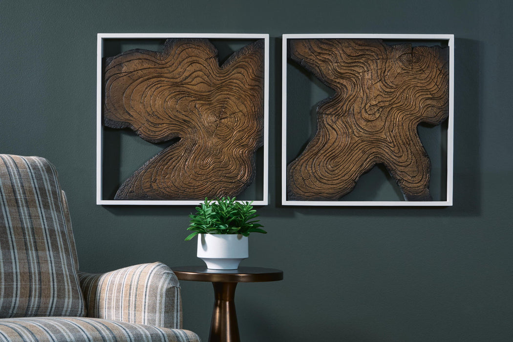 Landley - Wall Decor Set (Set of 2) - Brown / White – Wall Decor by Signature Design by Ashley® at Furniture Wholesale Plus , Nashville furniture store