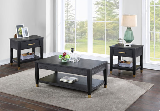 Yves - Cocktail & 2 End Table Set - Black – Table Sets by Steve Silver Furniture at Furniture Wholesale Plus , Nashville furniture store