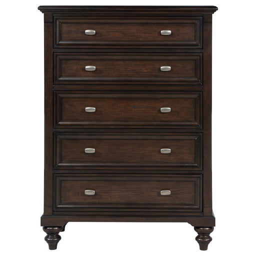 Andover - 5-Drawer Chest Of Drawers - Dark Oak – Accent Chests by Coaster Fine Furniture at Furniture Wholesale Plus , Nashville furniture store