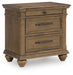 Karallin - Three Drawer Night Stand - Medium Brown – Accent Nightstands by Signature Design by Ashley® at Furniture Wholesale Plus , Nashville furniture store