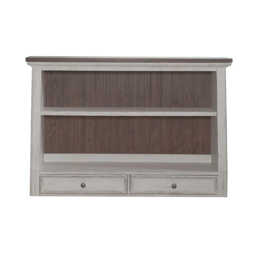 River Place - Angled Server Hutch - Riverstone White & Tobacco – Hutches by Liberty Furniture at Furniture Wholesale Plus , Nashville furniture store