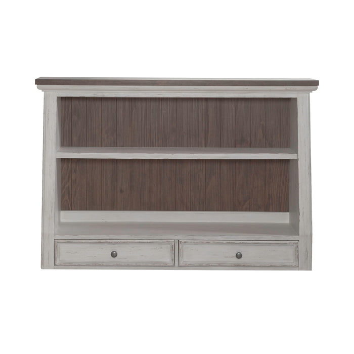 River Place - Angled Server Hutch - Riverstone White & Tobacco – Hutches by Liberty Furniture at Furniture Wholesale Plus , Nashville furniture store