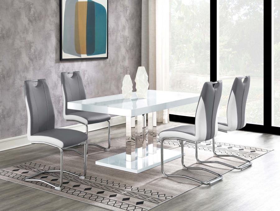 Brooklyn - 5 Piece Rectangular Dining Set - White High Gloss – 5 Piece Dining Room Sets by CoasterEssence at Furniture Wholesale Plus , Nashville furniture store
