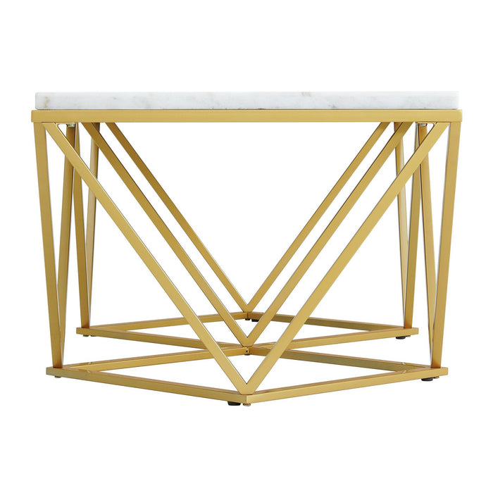 Riko - Rectangular Coffee Table With Metal Leg - Gold – Coffee Tables by Elements International at Furniture Wholesale Plus , Nashville furniture store
