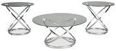 Hollynyx - Occasional Table Set (Set of 3) - Chrome Finish – Table Sets by Signature Design by Ashley® at Furniture Wholesale Plus , Nashville furniture store
