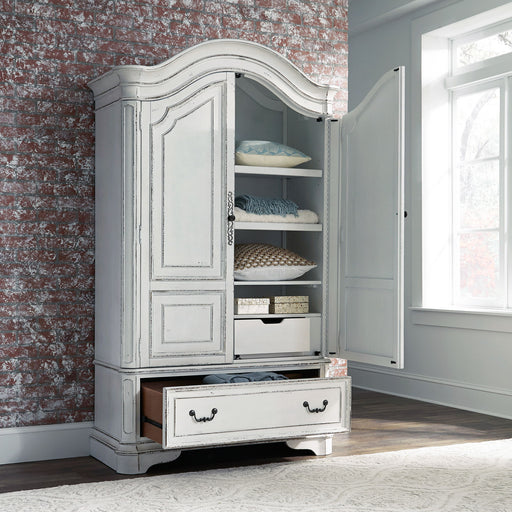 Magnolia Manor - Armoire - Antique White – Wardrobes by Liberty Furniture at Furniture Wholesale Plus , Nashville furniture store