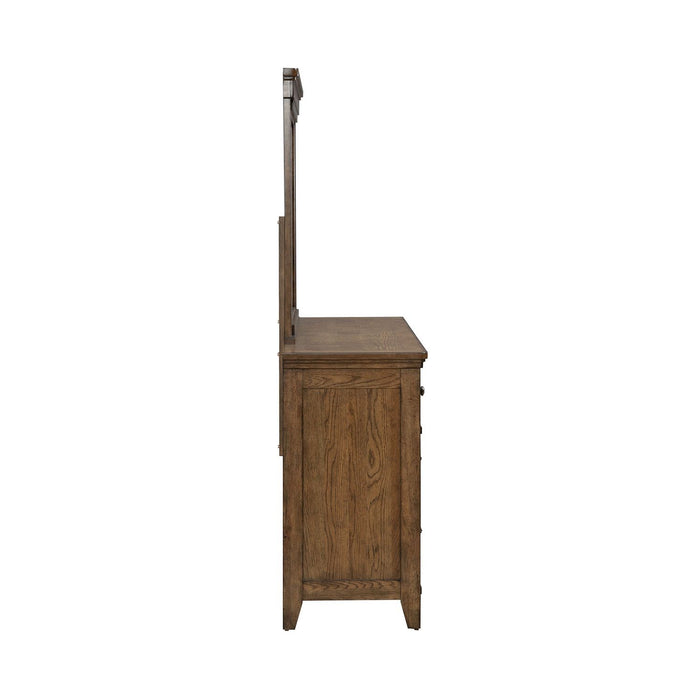 Carolina Park - Dresser & Mirror - Amber Brown – Dresser & Mirror by Liberty Furniture at Furniture Wholesale Plus , Nashville furniture store