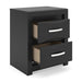 Stabotta - Two Drawer Night Stand - Black – Nightstands w/ Charging Stations by Signature Design by Ashley® at Furniture Wholesale Plus , Nashville furniture store