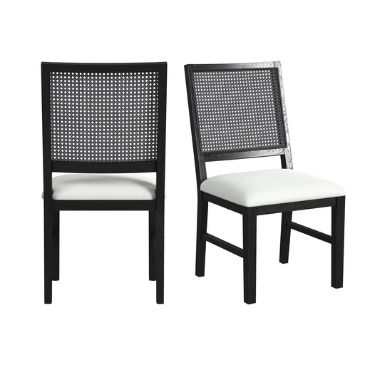 Bahama Breeze - Fabric Dining Chair (Set of 2) - White / Black – Chair Sets by Elements International at Furniture Wholesale Plus , Nashville furniture store