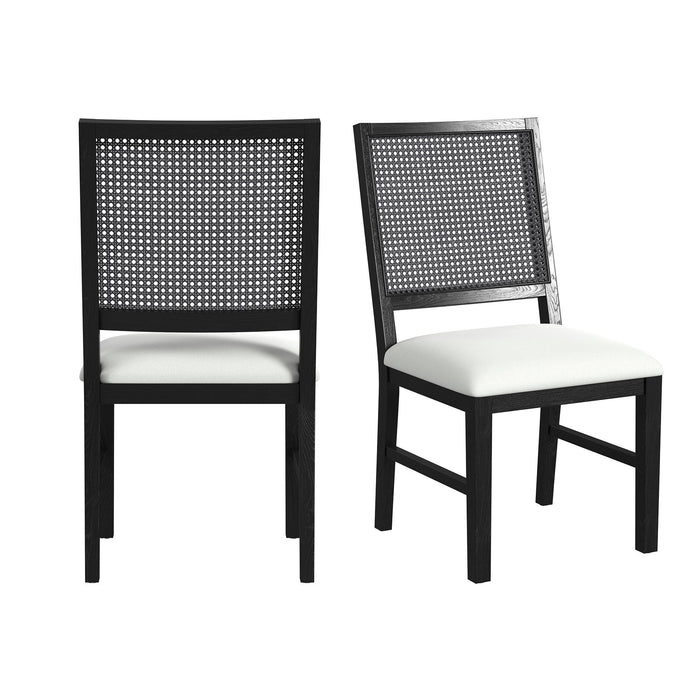 Bahama Breeze - Fabric Dining Chair (Set of 2) - White / Black – Chair Sets by Elements International at Furniture Wholesale Plus , Nashville furniture store