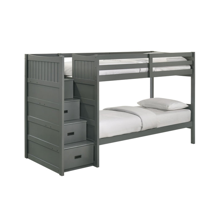 Sami - Step Bunk With Left Headboard – Bunk Beds by Elements International at Furniture Wholesale Plus , Nashville furniture store