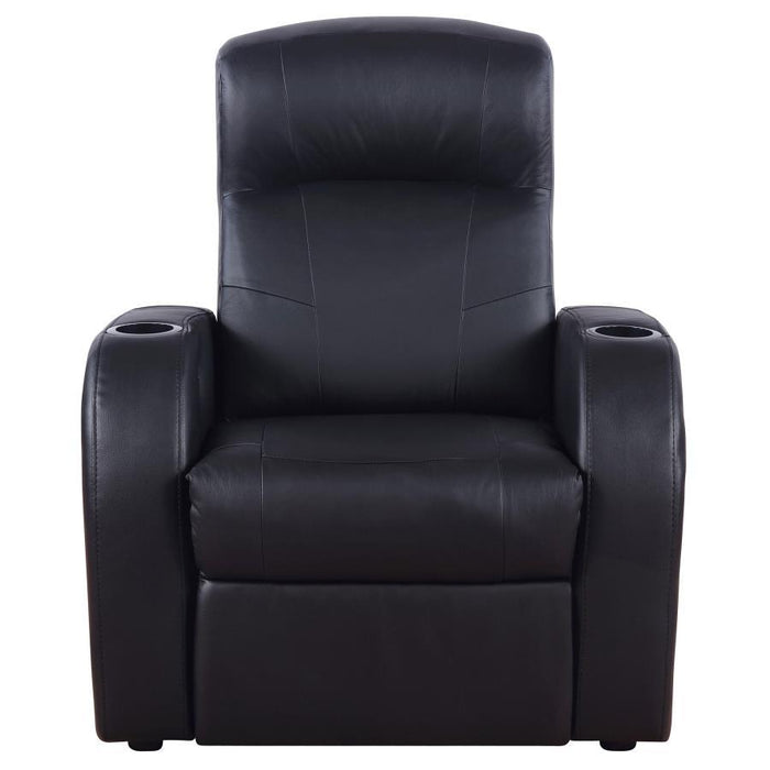 Cyrus - Upholstered Track Arm Recliner - Black - Premium Reclining Chairs from CoasterEssence - Just $759! Shop now at Furniture Wholesale Plus  We are the best furniture store in Nashville, Hendersonville, Goodlettsville, Madison, Antioch, Mount Juliet, Lebanon, Gallatin, Springfield, Murfreesboro, Franklin, Brentwood