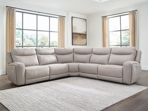 Gravier - 5-Piece Power Reclining Sectional - Gray – Reclining Sectionals by Benchcraft® at Furniture Wholesale Plus , Nashville furniture store