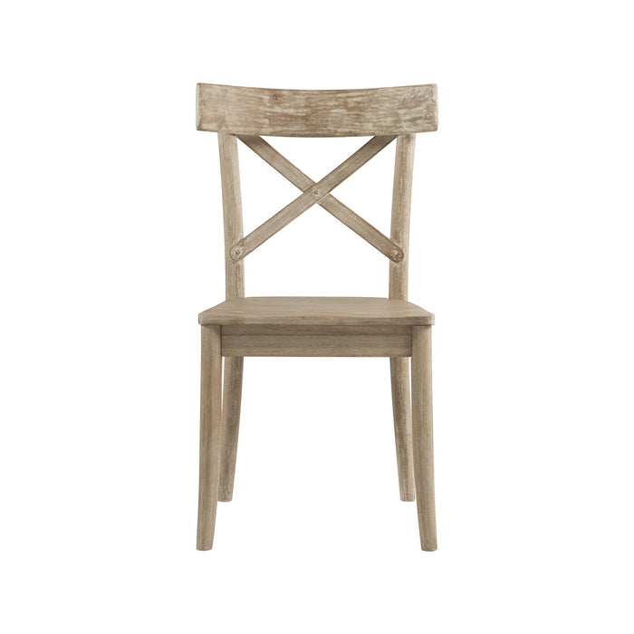 Callista - X-Back Wooden Side Chair (Set of 2) - Beach – Chair Sets by Elements International at Furniture Wholesale Plus , Nashville furniture store